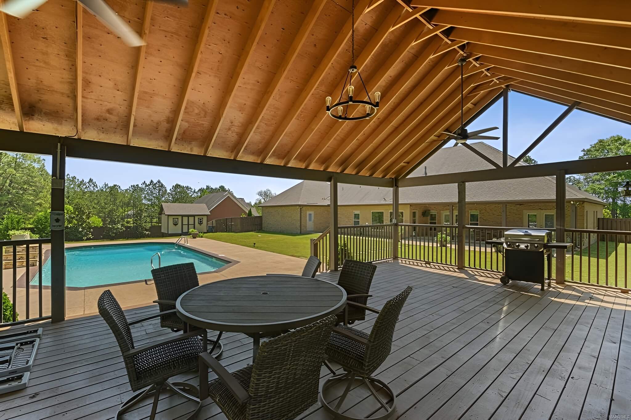 A wide shot picture of the living room of a house.